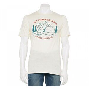 NWT Graphics Wilderness Camp Graphic Tee T-Shirt THR4170KH XL Natural Ivory